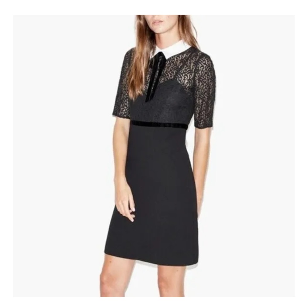 The Kooples Lace Crepe Mini Dress